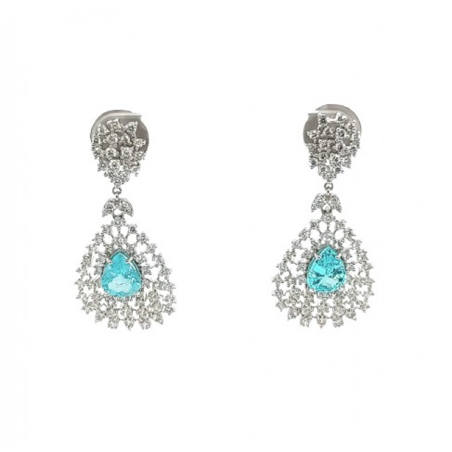 Brinco de Paraiba com Brilhantes 