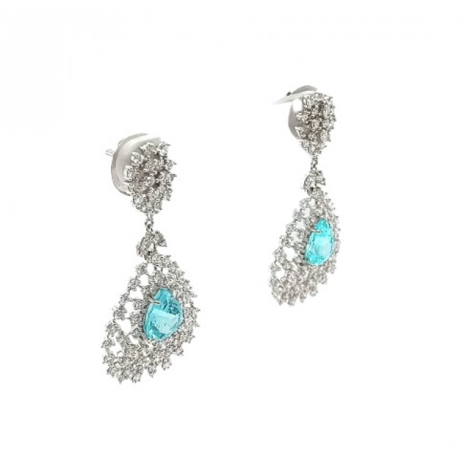 Brinco de Paraiba com Brilhantes 