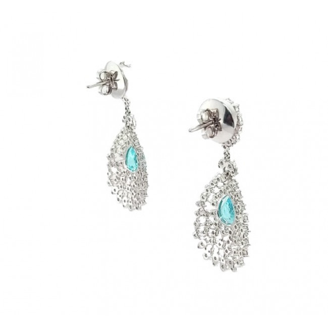 Brinco de Paraiba com Brilhantes 