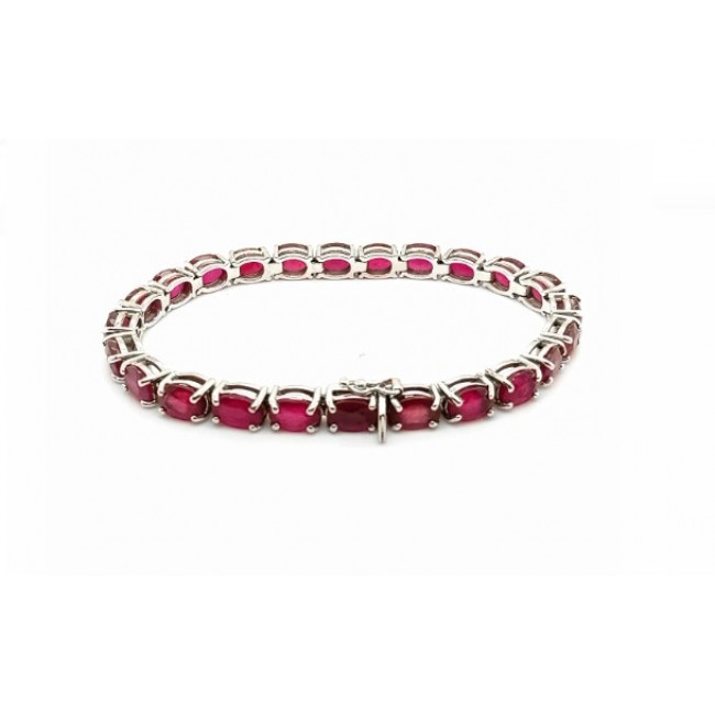 Pulseira de Rubi Oval 