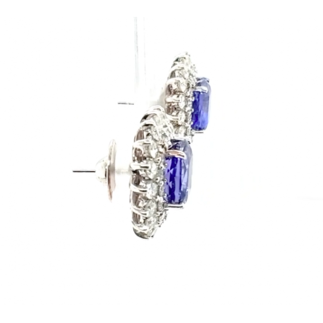 Brinco Tanzanita com Brilhantes 
