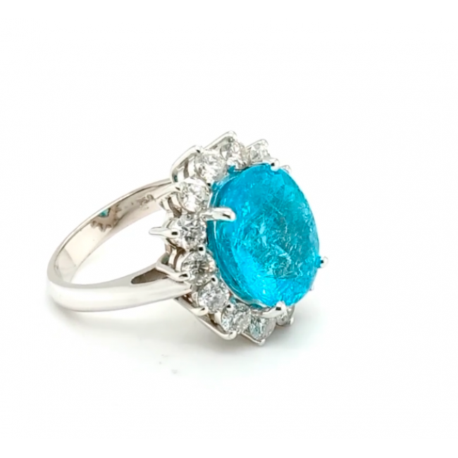 Anel Paraiba com Brilhantes 