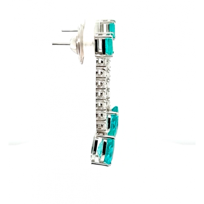 Brinco Esmeralda com Brilhantes 