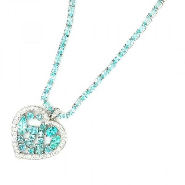 Colar de Paraiba com Coração 