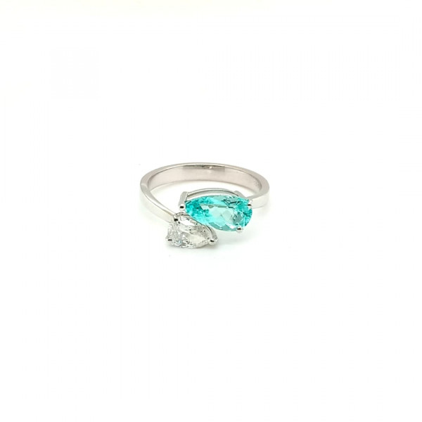 Anel Paraiba Gota com Brilhante Gota 