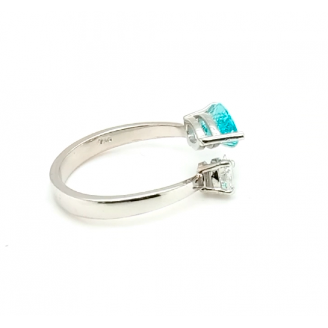 Anel Paraiba Gota com Brilhante Gota 