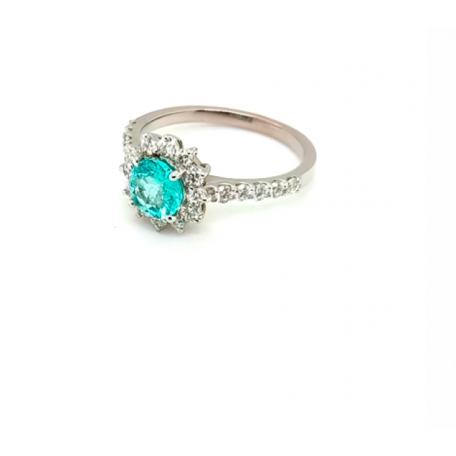 Anel Paraiba com Brilhantes 