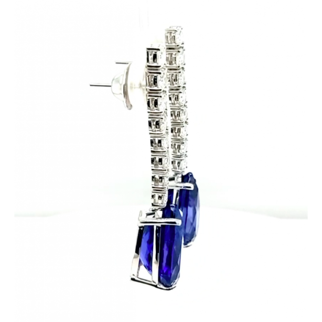 Brinco Tanzanita com Brilhantes 