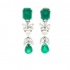 Brinco Esmeralda com Brilhantes 