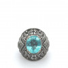 Anel Paraiba Oval com Brilhante 