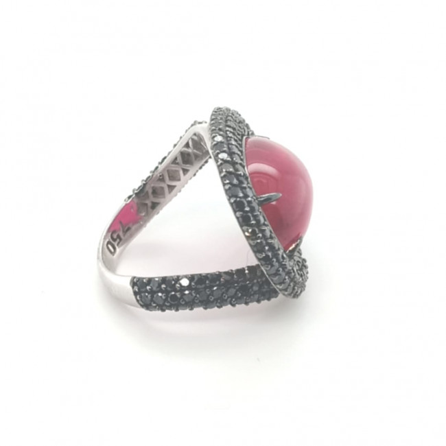 Anel com Rubelita e Brilhante Black
