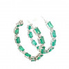 Brinco Argola Esmeralda com Brilhante 