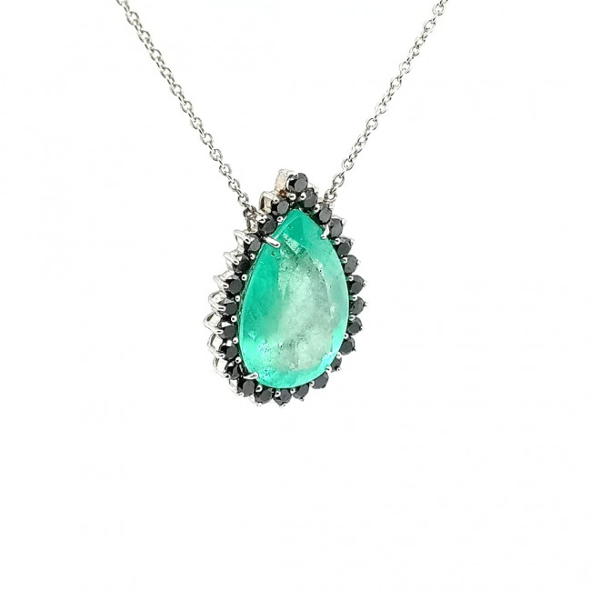 Colar de Esmeralda com Brilhante Black 