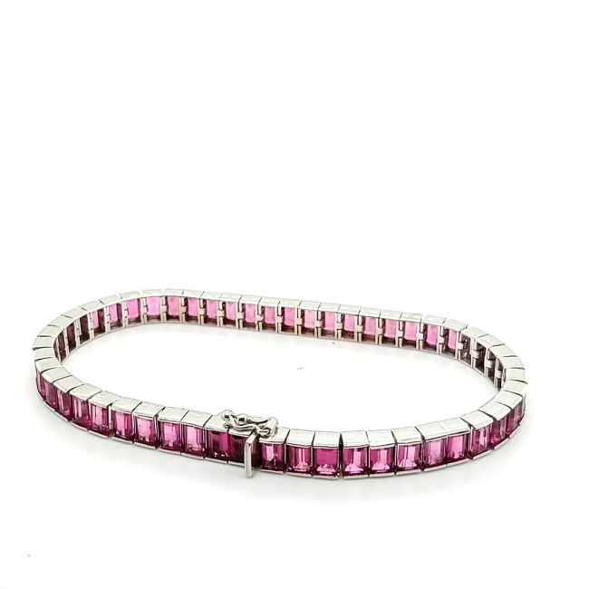 Pulseira de Rubelita Retangular 