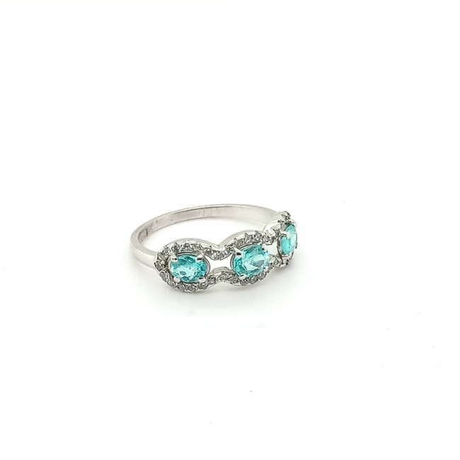 Anel de Paraiba com Brilhantes 