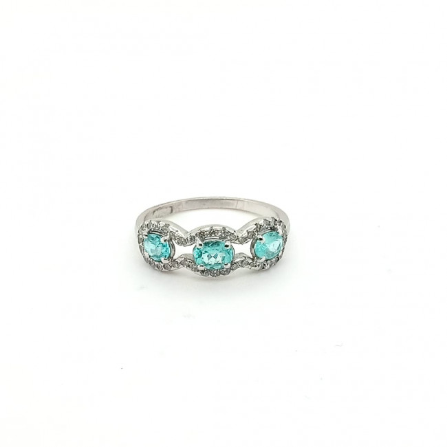 Anel de Paraiba com Brilhantes 