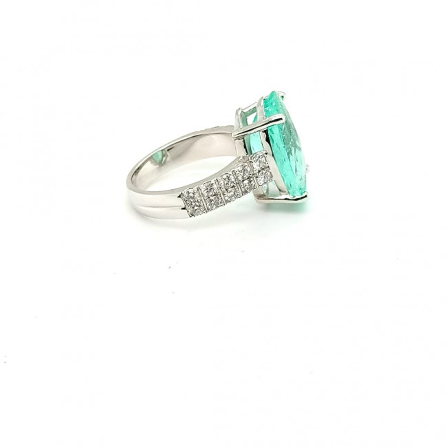 Anel de Paraiba com Brilhantes 