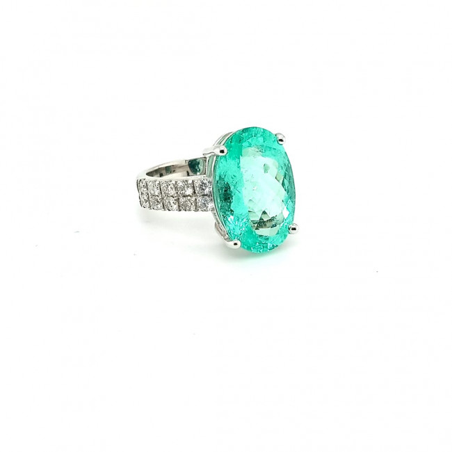 Anel de Paraiba com Brilhantes 
