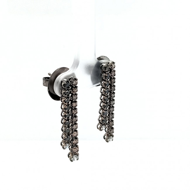 Brinco Cascata Brilhantes Mix 