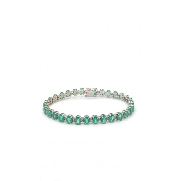 Pulseira Esmeralda com Brilhante
