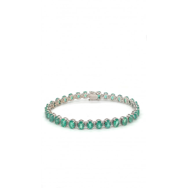 Pulseira Esmeralda com Brilhante